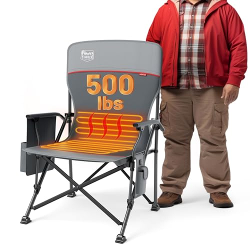 TIMBER RIDGE heated chair back view highlights sturdy frame for long outdoor comfort.