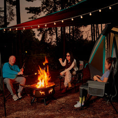 TIMBER RIDGE heated chair seat closeup reveals soft padding and warmth-ready fabric.