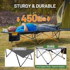 Timber Ridge heavy-duty cot supports up to 450 lbs with a sturdy frame.
