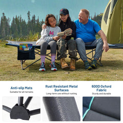 Timber Ridge heavy-duty cot frame providing sturdy support up to 450lbs.