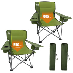 TIMBER RIDGE oversized camping chair front view showcases wide seat for comfortable seating.
