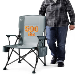 TIMBER RIDGE oversized folding chair front view shows roomy seat for all-day comfort.