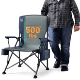 TIMBER RIDGE oversized folding chair full view highlights spacious seating for comfort