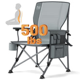 Timber Ridge oversized folding chair with lumbar support for long seating sessions.