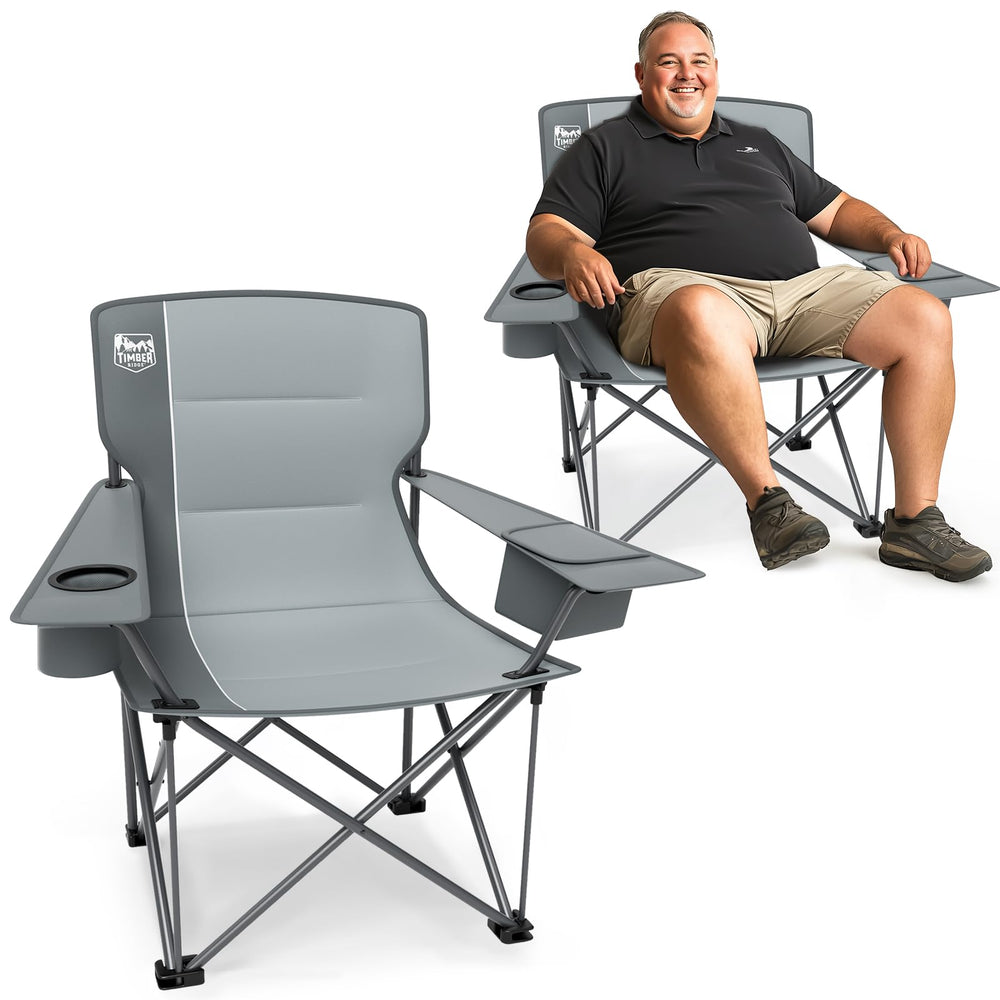 timber ridge oversized folding chair with wide seat for camping comfort