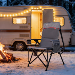 TIMBER RIDGE oversized heated camping chair seat close-up for roomy comfort