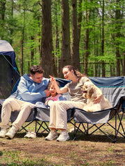 Timber Ridge padded 3-person camping chair with cup holders keeps drinks within reach