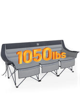 TIMBER RIDGE padded 3-person chair, front view, spacious seating for three on camping trips.