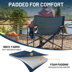 Timber Ridge XXL chair blue armrests offering stable support