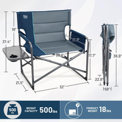 Timber Ridge XXL chair blue padded backrest for relaxed seating