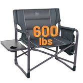 TIMBER RIDGE XXL Director Chair with foldable side table for drinks and gadgets.