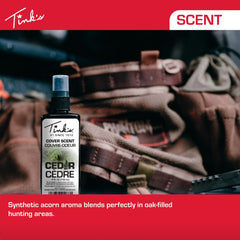Tink's Cedar Cover Scent applied to treestand for concealment.