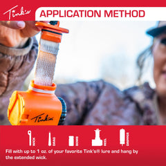 Tink's Doe-in-Rut lure application enables precise on-site scent placement.