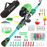 TinyUnicorn kids fishing pole kit foldable rod for easy transport and backyard practice.