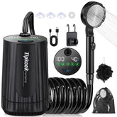 Tipkook portable shower with 10000mAh battery for extended camping rinses.