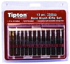 Close-up of hinged-top storage box for Tipton bore brushes