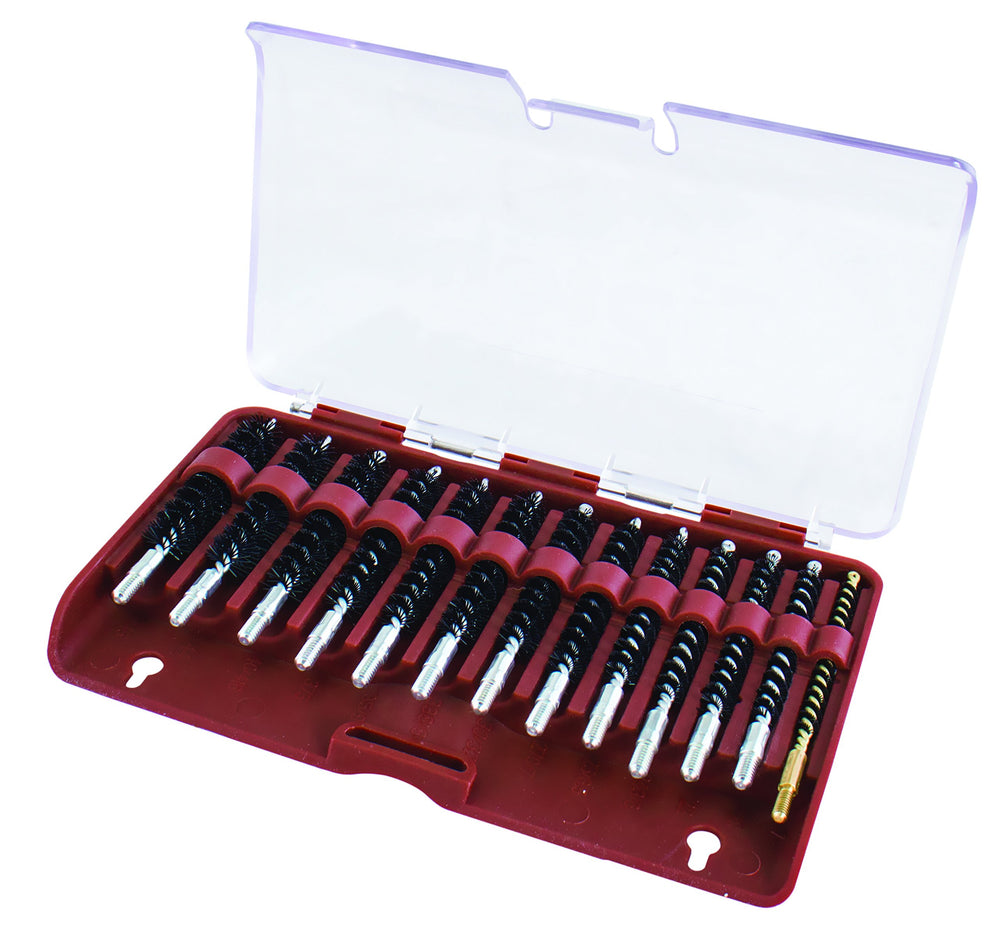 Tipton nylon bore brush set in a 13-piece hinged storage box