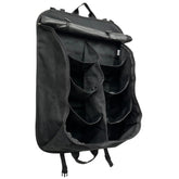 Tire Table camp organizer hanging bag closed, keeps gear tidy during travel