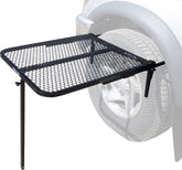 Tire Table Medium Steel top view attached to tire for portable outdoor workspace