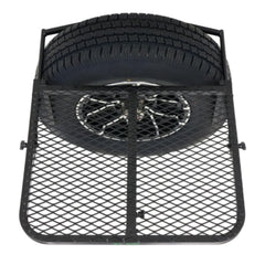 Tire Table powder-coated finish resists rust for outdoor adventures.
