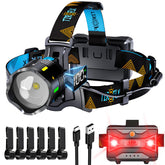 TIROFLX headlamp front view shows 16000 lux flood brightness for wide visibility
