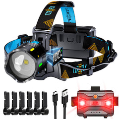 TIROFLX headlamp front view shows 16000 lux flood brightness for wide visibility