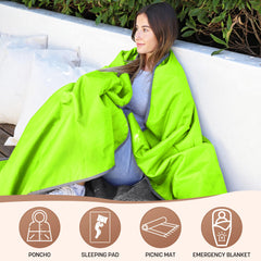 Tirrinia Bright Blanket shown on a camping setup delivering portable warmth for outdoor adventures.