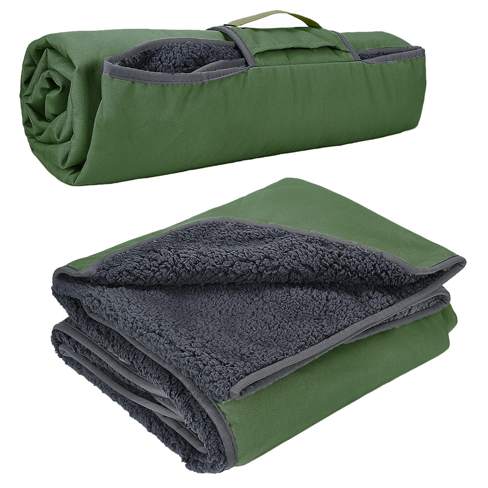 Tirrinia waterproof blanket backside view demonstrates windproof protection outdoors.