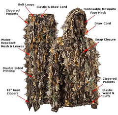 Titan 3D Leafy Suit hood with drawcord for secure facial concealment