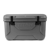 Titan Deep Freeze 55Q front view cooler with rugged roto-molded construction for outdoor use.