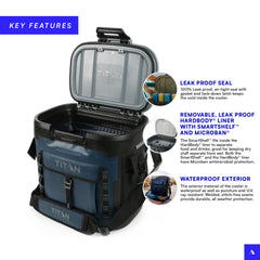 Radiant heat barrier detail on Titan Deep Freeze cooler for enhanced insulation