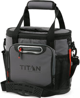 Titan Deep Freeze Tote outside in sharkskin gray for outdoor use.