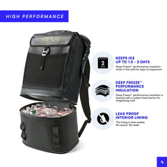 Titan by Arctic Zone straps and padded back enable comfortable carrying on hikes and beach trips