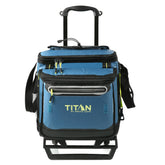 Titan Deep Freeze wheeled cooler front-compartment keeps essentials accessible.