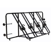 Titan Ramps truck bed bike rack with four bikes secured for transport.