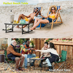 Titanker folding camping table lightweight-aluminum highlights easy carry for outdoor adventures.