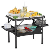 Titanker small camp table open dimensions highlight sturdy aluminum construction for outdoor meals.