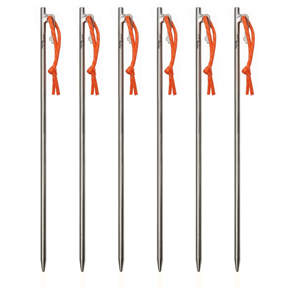 TiTo Titanium tent pegs with milled points for easy insertion in tough soil