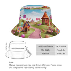 TKJMCSW Candy Land bucket hat side view highlighting unisex fit and shading