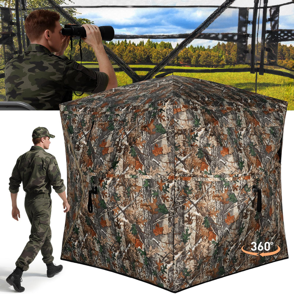 TLC Sport hunting blind 360-degree view enables full field awareness for scouting.