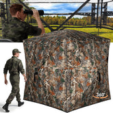 TLC Sport hunting blind 360-degree view enables full field awareness for scouting.
