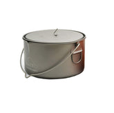 TOAKS Titanium 2000ml pot with bail handle for easy camping transport.