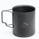 TOAKS titanium 370ml cup front view, ultralight for backpacking