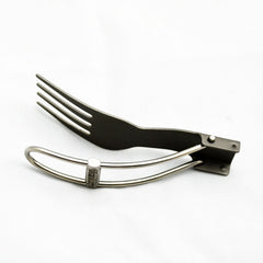 TOAKS titanium folding fork matte finish, durable outdoor utensil.