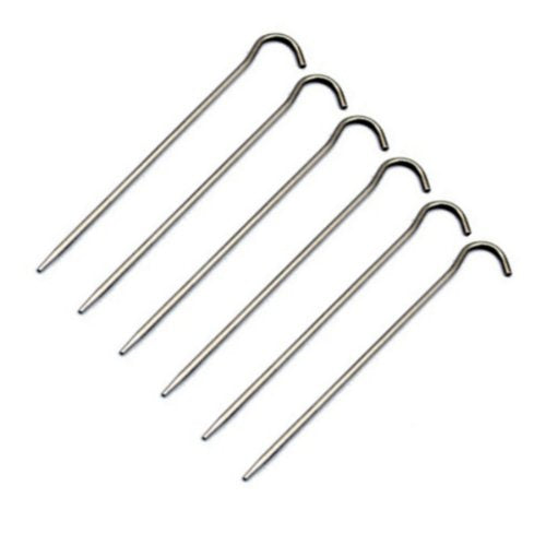 TOAKS titanium tent stakes shepherds hook offer secure anchoring on tough soils.