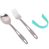 TOAKS Titongs Set spoon close-up, ultra-light titanium for camp meals
