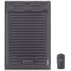TOBTOS double sleeping pad fully inflated for two-person comfort on rugged ground