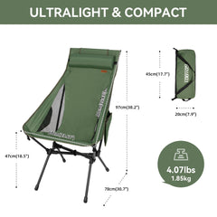 TOBTOS easy-setup chair ready in seconds for quick outdoor rests.