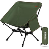 TOBTOS Ultralight camping chair folded green for handbag-ready portability