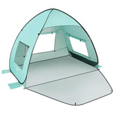 TOBTOS mint green UPF 50+ pop-up beach tent ready for instant shade.